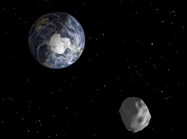 The passage of asteroid 2012 DA14 through the Earth-moon system, is depicted in this handout image from NASA. On February 15, 2013, an asteroid, 150 feet (45 meters) in diameter will pass close, but safely, by Earth. The flyby creates a unique opportunity for researchers to observe and learn more about asteroids.  REUTERS/NASA/JPL-Caltech/Handout  (OUTER SPACE - Tags: SCIENCE TECHNOLOGY) THIS IMAGE WAS PROCESSED BY REUTERS TO ENHANCE QUALITY. AN UNPROCESSED VERSION WILL BE PROVIDED SEPARATELY FOR EDITORIAL USE ONLY. NOT FOR SALE FOR MARKETING OR ADVERTISING CAMPAIGNS